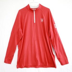 Adidas Golf 1/4 Zip Pullover Mens Large ClimaWarm Red Long Sleeve Edinburgh USA